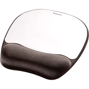 Fellowes Memory Foam Mousepad Wrist Support - Silver Streak - (New Model)