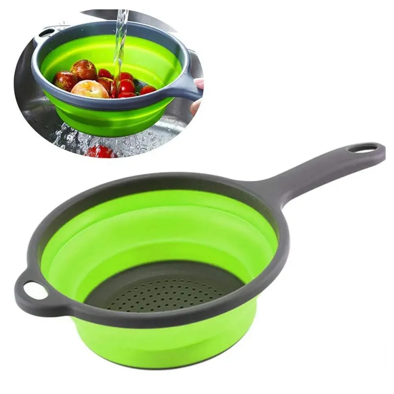 Foldable Silicone Kitchen Drain Basket Kt32122