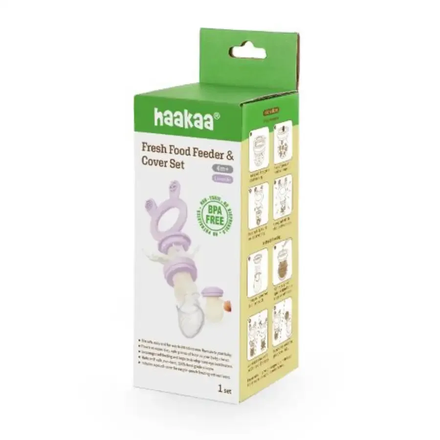 Haakaa Fresh Food Feeder and Cover Set (Lavender)