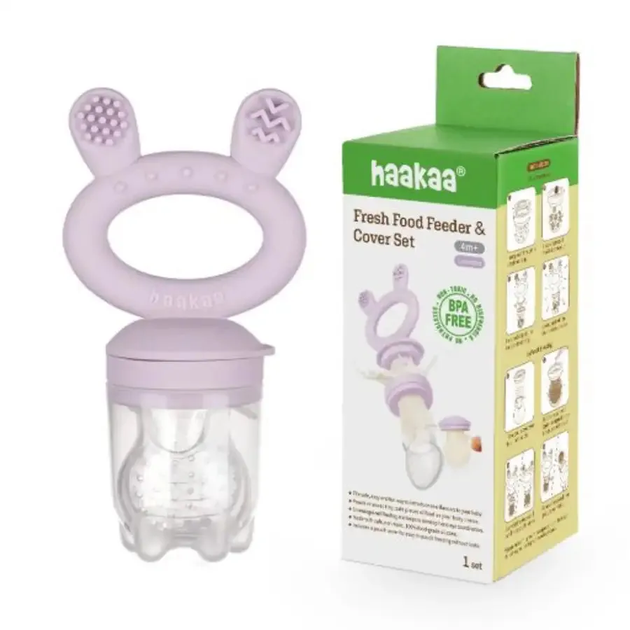 Haakaa Fresh Food Feeder and Cover Set (Lavender)