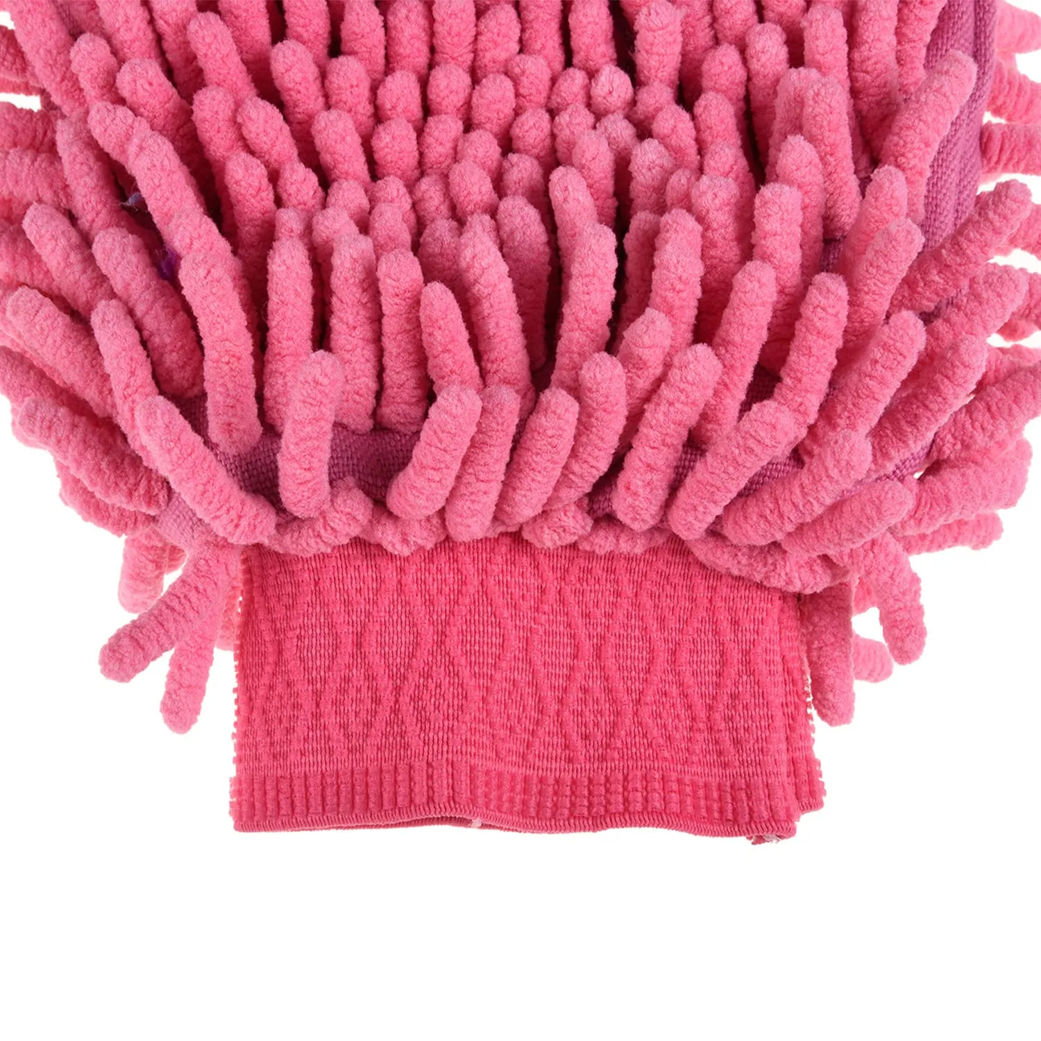 Heart Home Chenille Mitts|Microfiber Cleaning Gloves|Inside Waterproof Cloth Gloves|100 Gram Weighted Hand Duster|Chenille Gloves for Car|Glass|Pack of 5 (Pink)