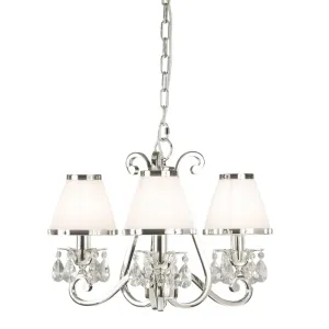 Interiors 1900 63514 Oksana Nickel 3 Light Pendant White Shades