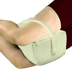 Kuber Industries 2 Pieces Memory Foam Orthopedic Knee Support Leg Rest Pillow for Side Sleepers, for Relief from Sciatica, Back Pain, Leg Pain (Cream)-CTKTC39224