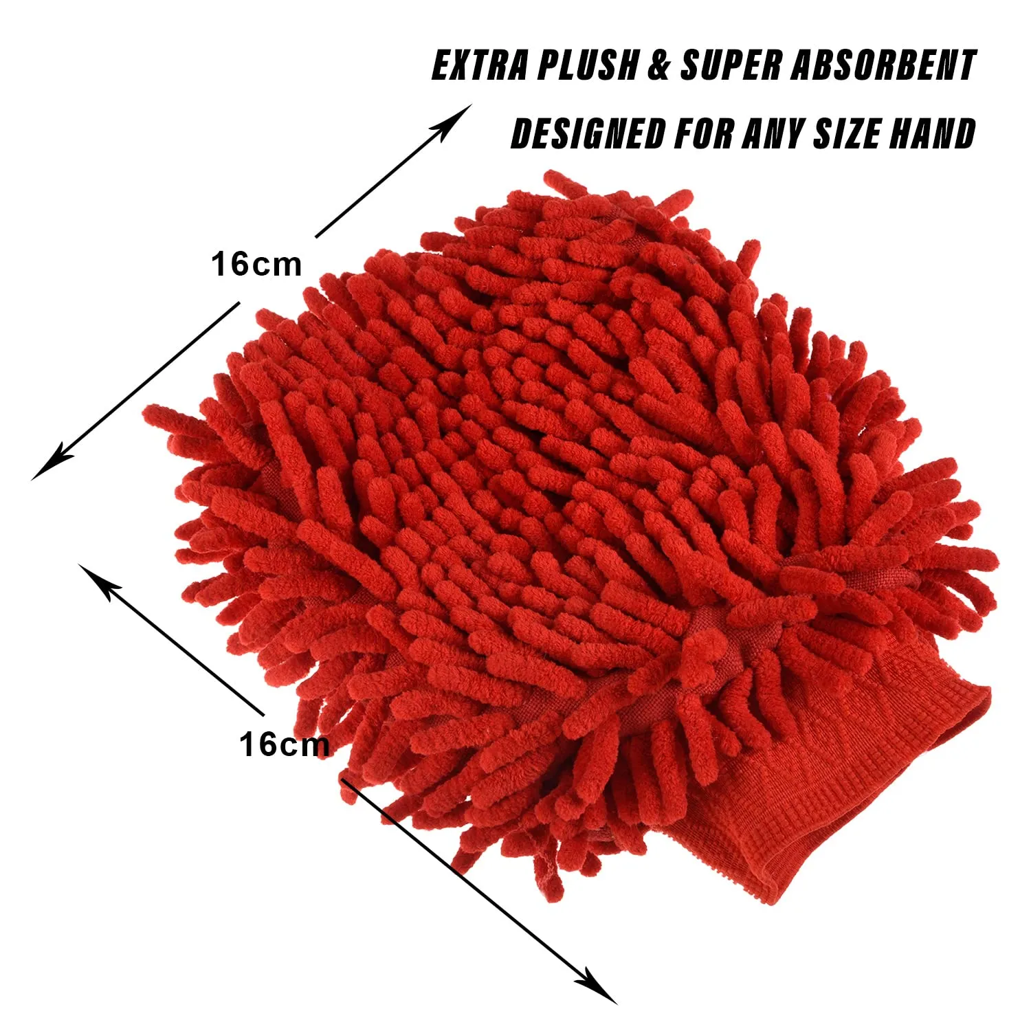 Kuber Industries Chenille Mitts|Microfiber Cleaning Gloves|Inside Waterproof Cloth Gloves|100 Gram Weighted Hand Duster|Chenille Gloves for Car|Glass|Pack of 3 (Multicolor)