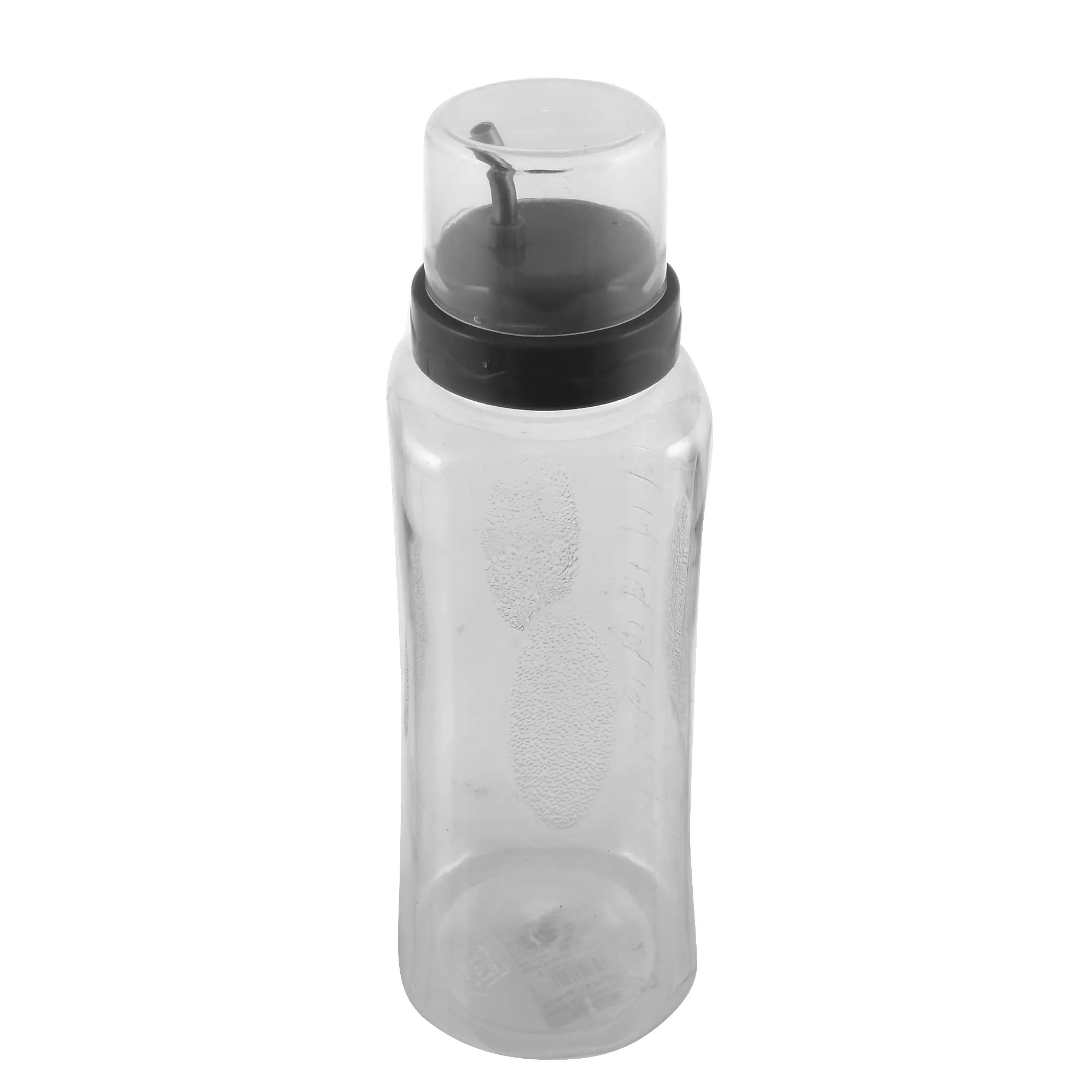 Kuber Industries Plastic Leakproof Drop Oil Bottle Olive Oil Dispenser for Kitchen Storage Container, 1 LTR (Grey)-KUBMART11123