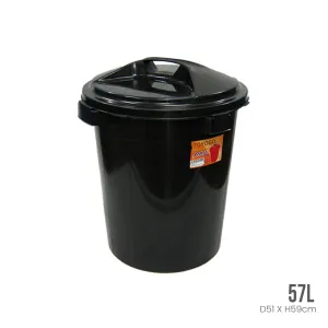 LUCKY PAIL W/LID 15 GAL (BLACK/GREEN) (512-B)