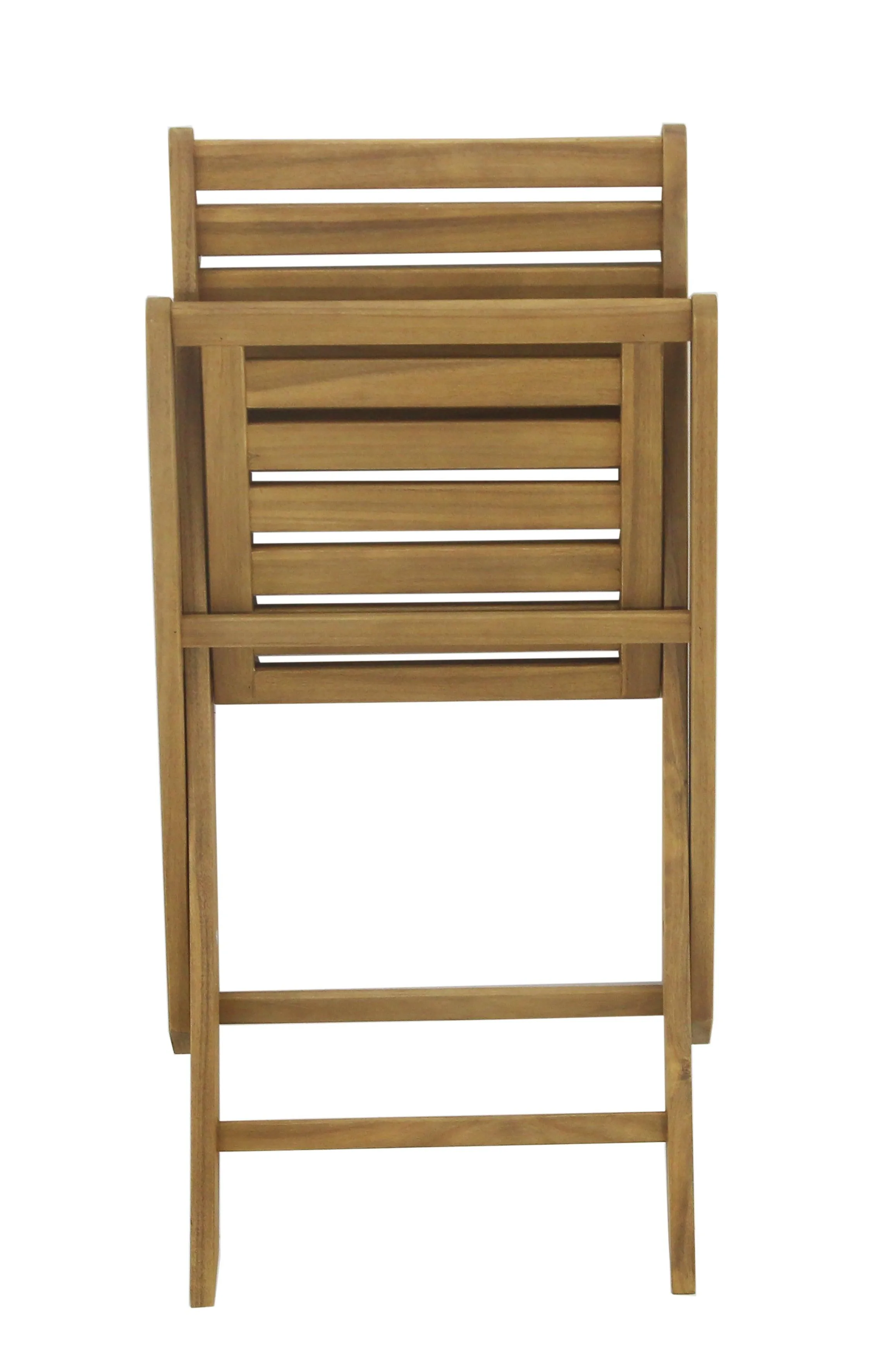 Outdoor Dining Chairs - Set of 2 - Solid Acacia Wood
