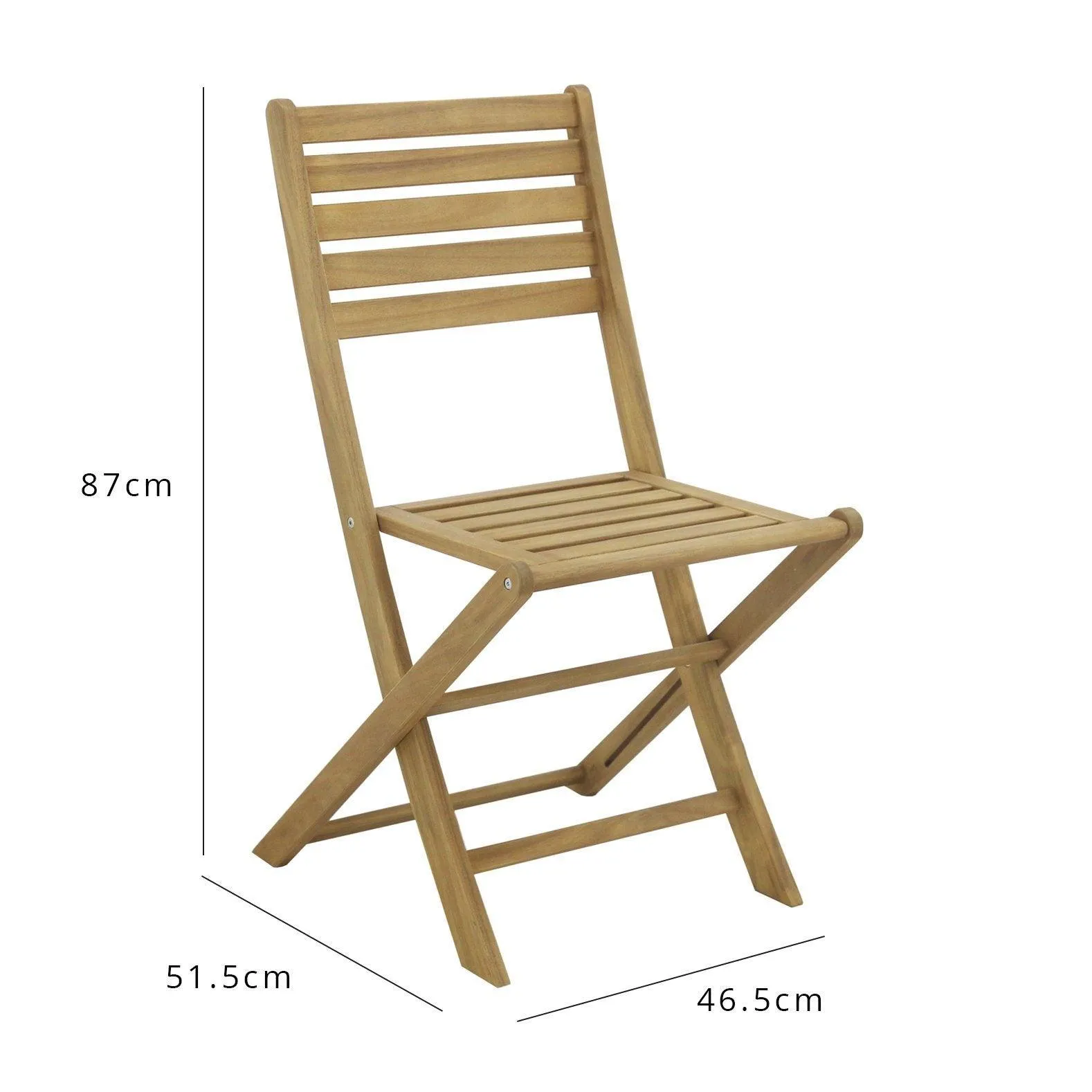 Outdoor Dining Chairs - Set of 2 - Solid Acacia Wood