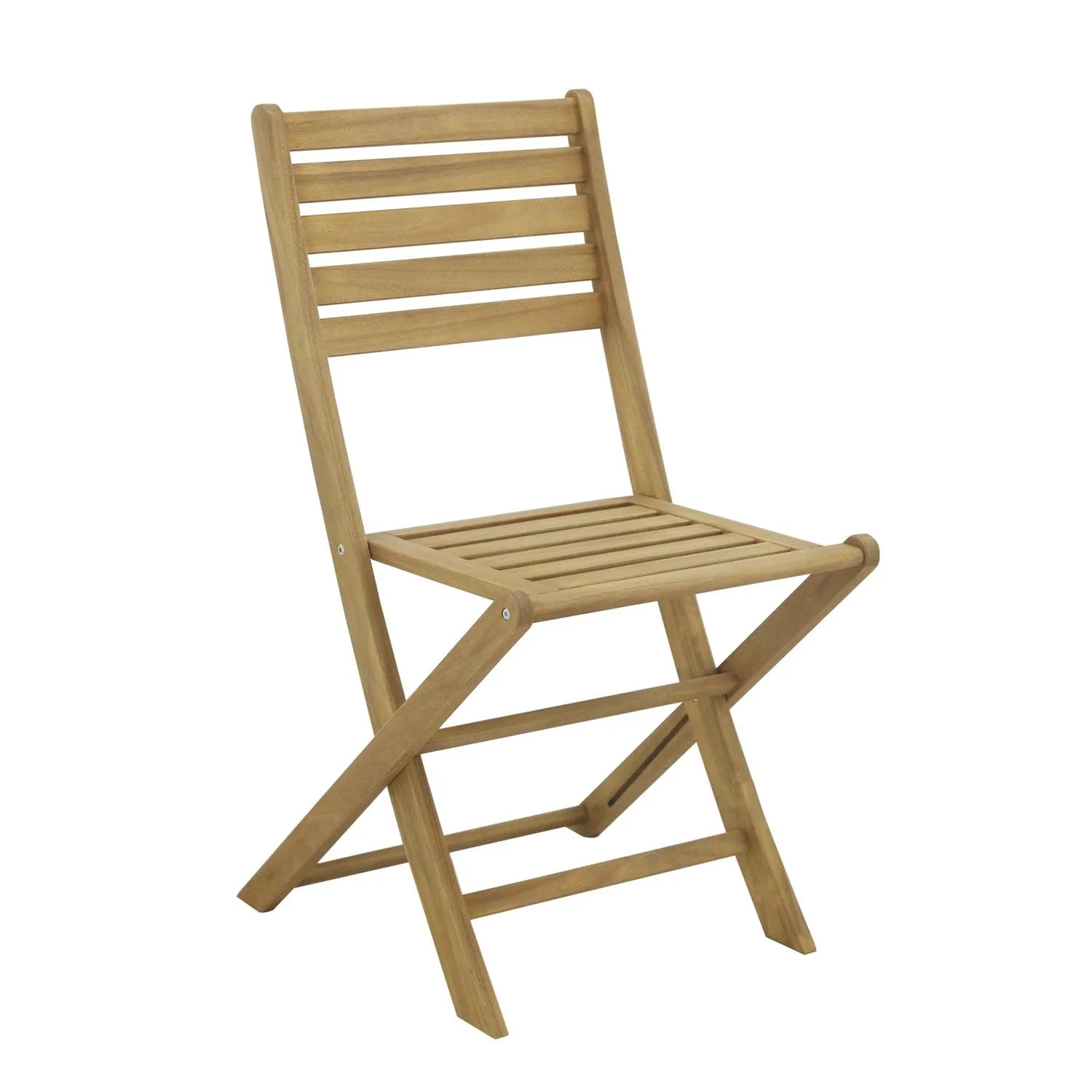 Outdoor Dining Chairs - Set of 2 - Solid Acacia Wood