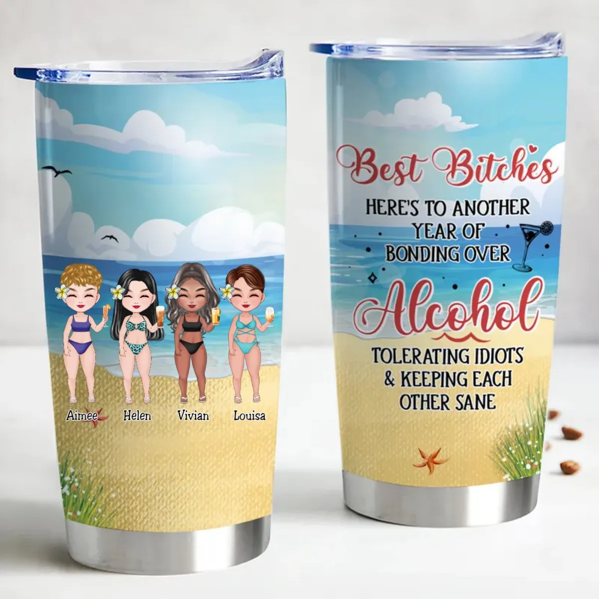 Personalized Stainless Steel Tumbler for Best Friends - 20oz
