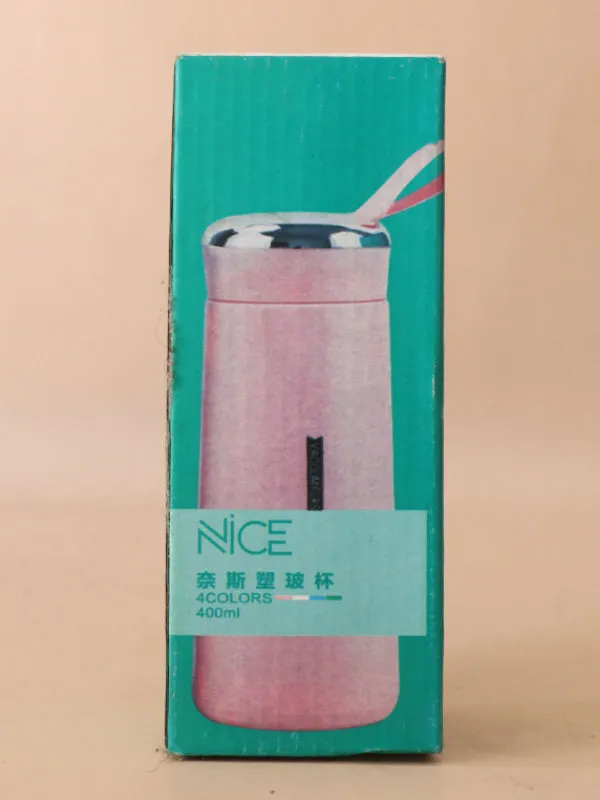 Pink Vacuum Flask / Insulated Water Bottle - 400ML / Thermos Temperature Double Walled