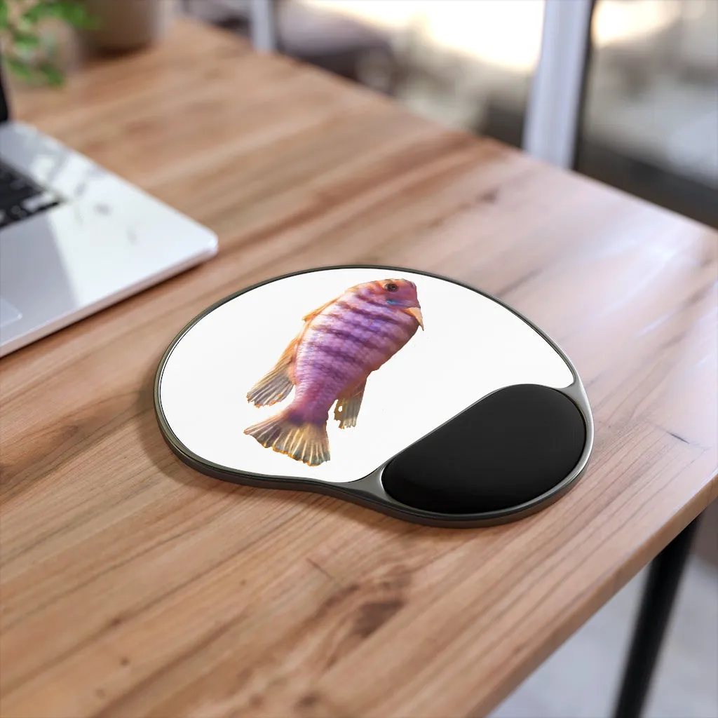 Purple Fish Mouse Pad With Wrist Rest