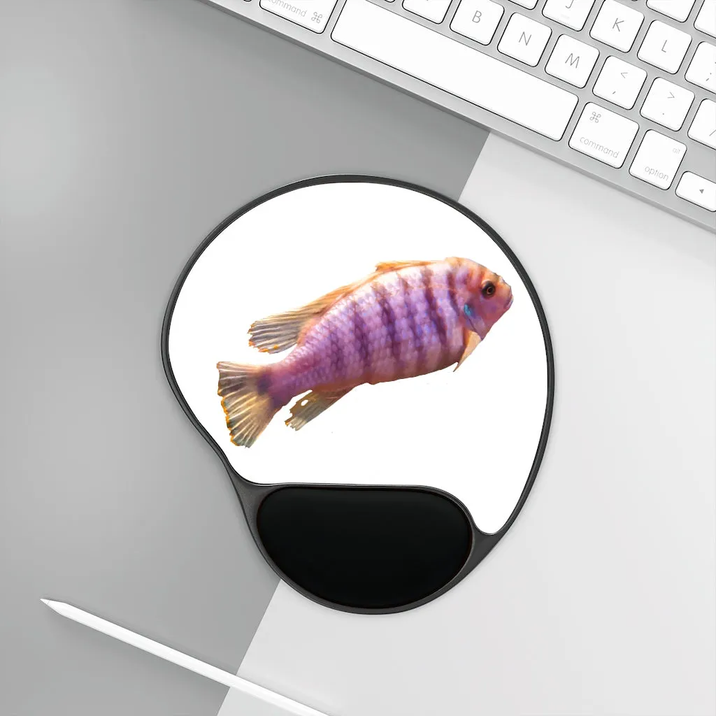 Purple Fish Mouse Pad With Wrist Rest