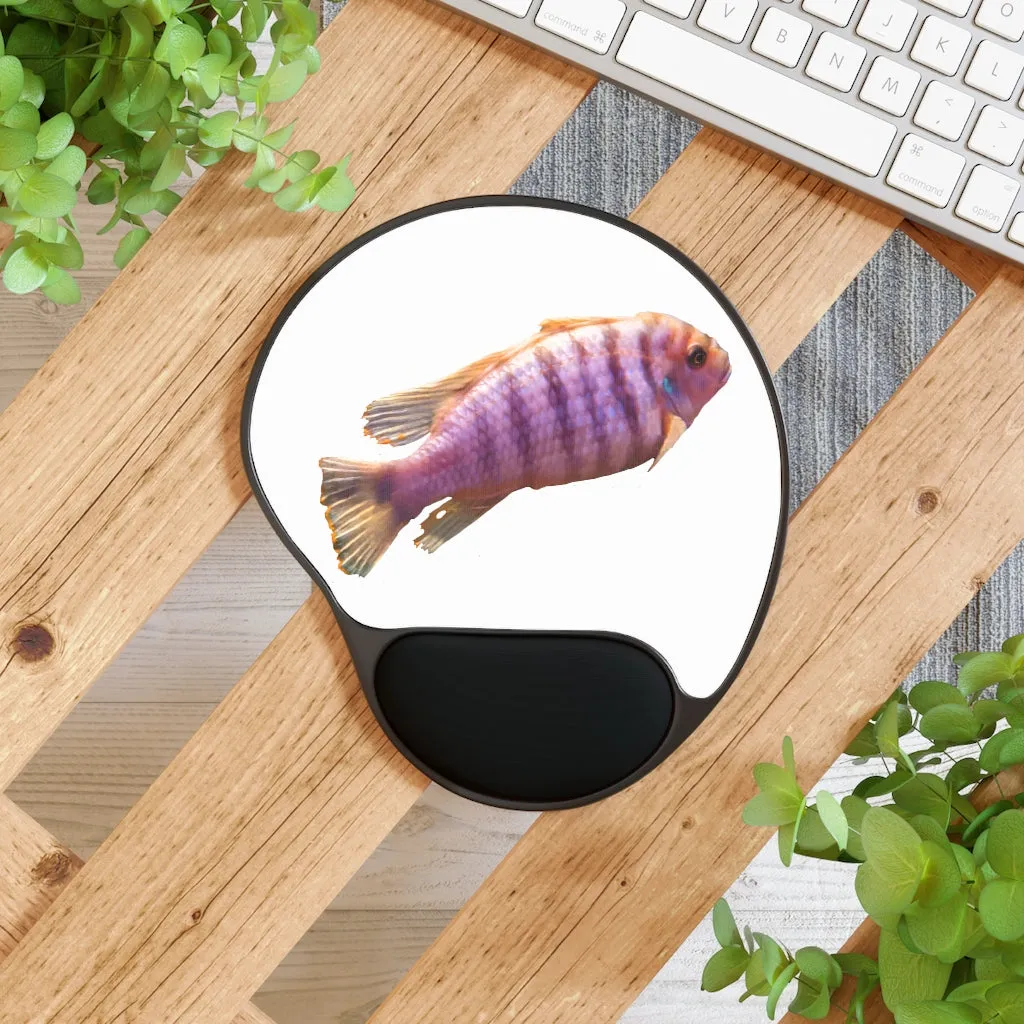 Purple Fish Mouse Pad With Wrist Rest