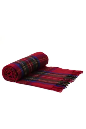 Recycled Wool Tartan Blanket - Royal Stewart