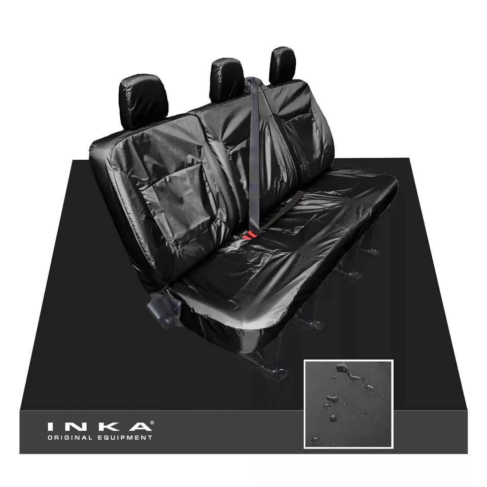 Renault Trafic X82 2nd Row 2 1 Tailored Waterproof Seat Covers Black MY14-18