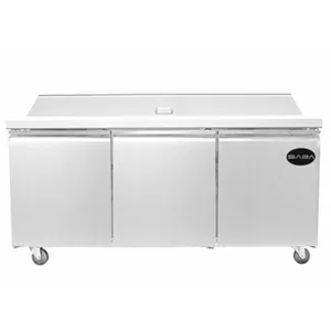 SABA SPS-72-30M, Three Door 72" Salad/Sandwich Prep Table Refrigerator (Mega Top)