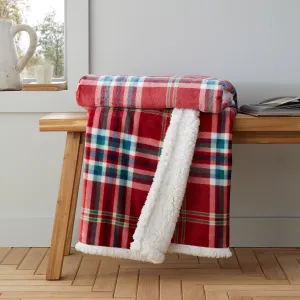 Soft and Cosy Check Throw - Red