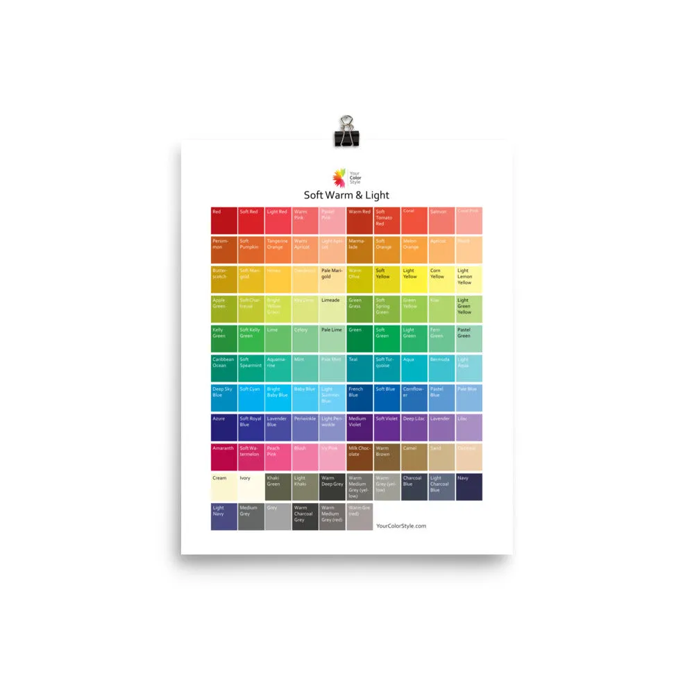 Soft Warm Light Color Palette Poster