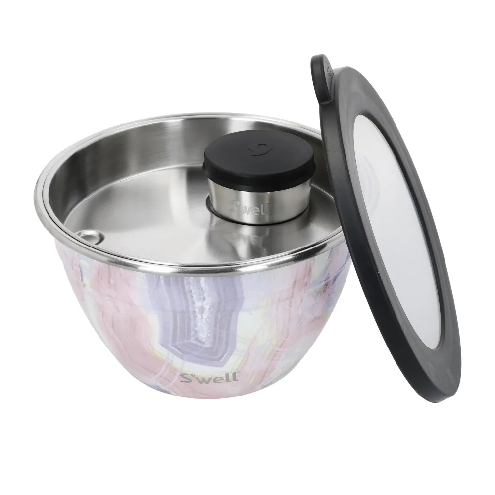 S'well Eats Stainless Steel Salad Bowl Kit - Rose Geode