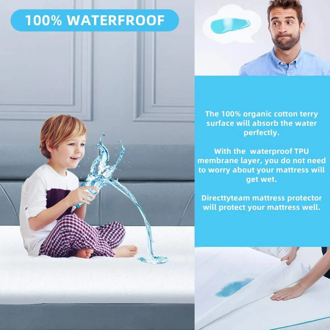 Terry, BARIRA, Waterproof Mattress Protector, 100 % Polyester, White
