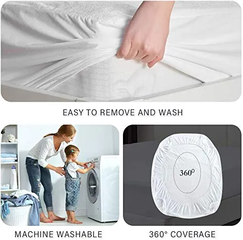 Terry, BARIRA, Waterproof Mattress Protector, 100 % Polyester, White