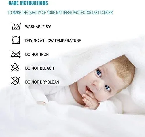 Terry, BARIRA, Waterproof Mattress Protector, 100 % Polyester, White
