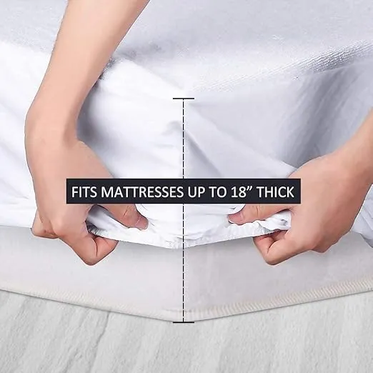 Terry, BARIRA, Waterproof Mattress Protector, 100 % Polyester, White
