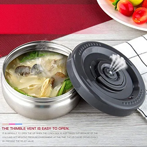 Vacuum Insulated Food Jar Stainless Steel,Lunch Thermos, Insulated TFood Container for Lunch,for Adults and Students,with Bag