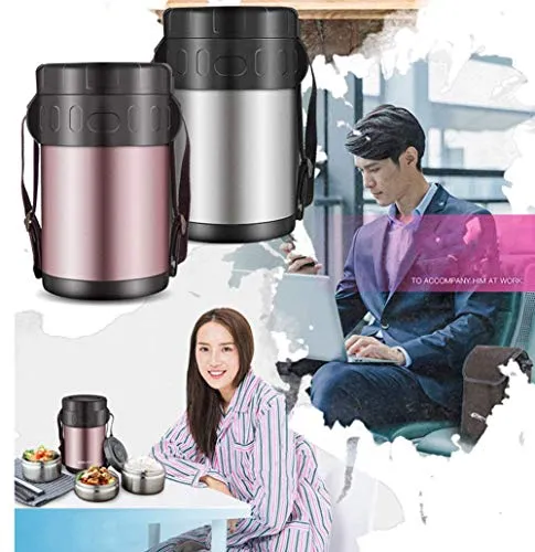 Vacuum Insulated Food Jar Stainless Steel,Lunch Thermos, Insulated TFood Container for Lunch,for Adults and Students,with Bag