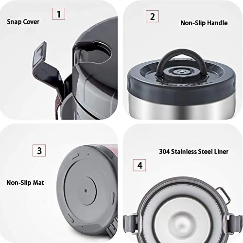 Vacuum Insulated Food Jar Stainless Steel,Lunch Thermos, Insulated TFood Container for Lunch,for Adults and Students,with Bag