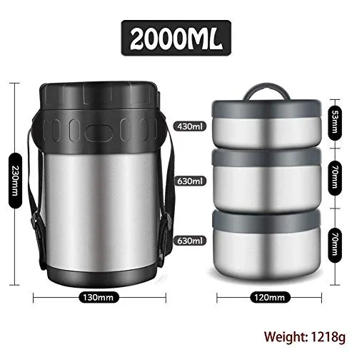 Vacuum Insulated Food Jar Stainless Steel,Lunch Thermos, Insulated TFood Container for Lunch,for Adults and Students,with Bag