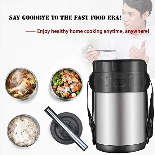 Vacuum Insulated Food Jar Stainless Steel,Lunch Thermos, Insulated TFood Container for Lunch,for Adults and Students,with Bag