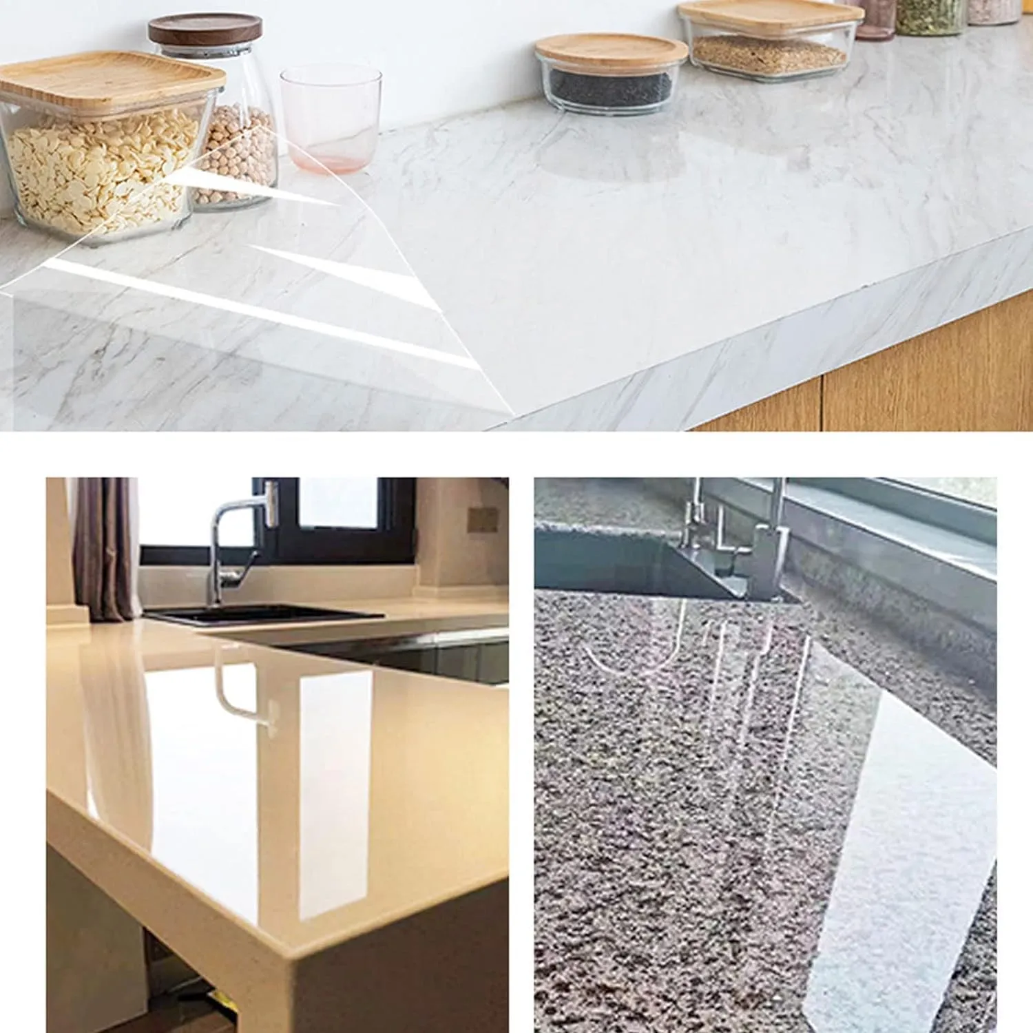 Vinylzone PVC Clear Contact Paper Self-Adhesive Temperature Resistant Oil-Proof and Waterproof Used as Vinyl, Furniture Protector Scratch Protector for Kitchen Transparent Wall Sticker(20 X 40 Inch)