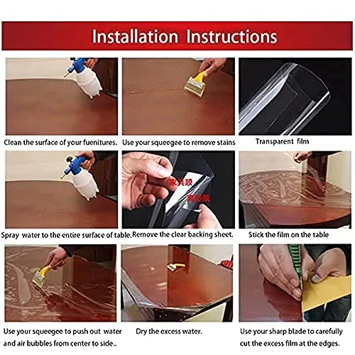 Vinylzone PVC Clear Contact Paper Self-Adhesive Temperature Resistant Oil-Proof and Waterproof Used as Vinyl, Furniture Protector Scratch Protector for Kitchen Transparent Wall Sticker(20 X 48 Inch)