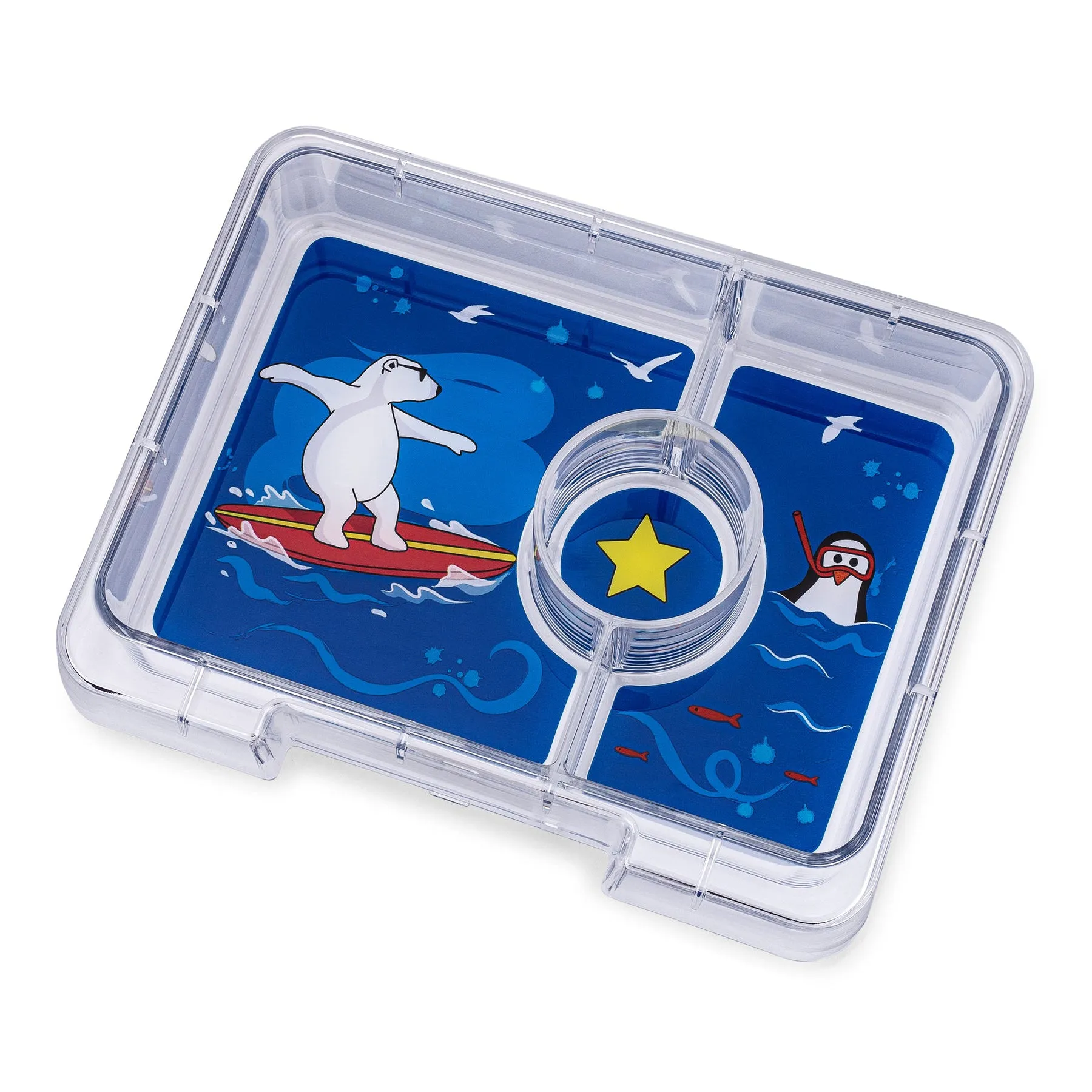 Yumbox Mini Snack - 3 Compartment Lunch Box - Roar Red Polar Bear