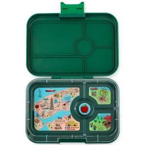Yumbox Tapas Large Bento Lunchbox-GREENWICH GREEN NEW YORK FOUR COMPARTMENT TRAY